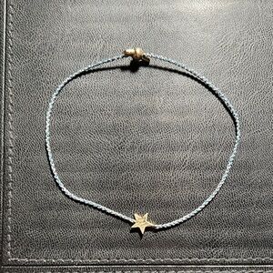 Gorjana Gold Star Bracelet with Blue Cord